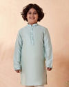 Boys Sea Green Chikan Kurta Jacket Set image number 2