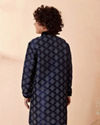 Boys Navy Blue Printed Kurta Set image number 2