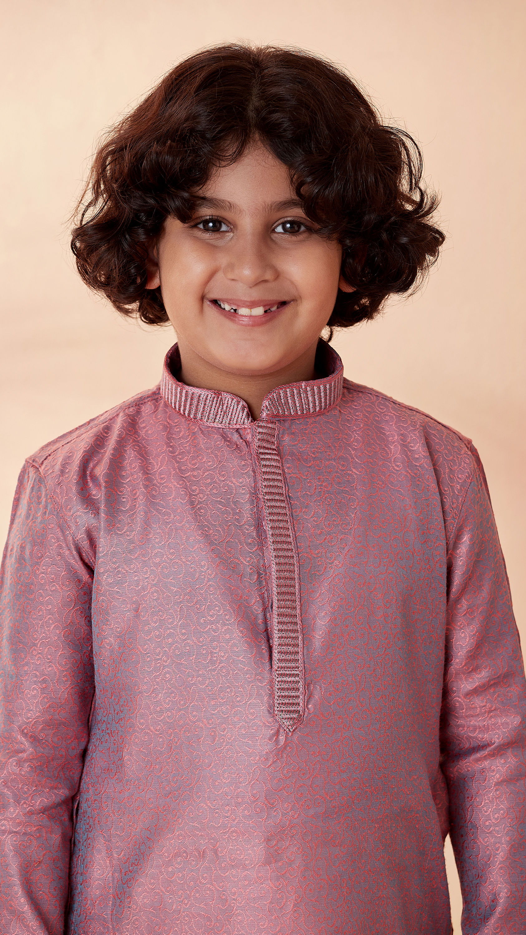 Manyavar Boys Boys Carnation Pink Kurta Set