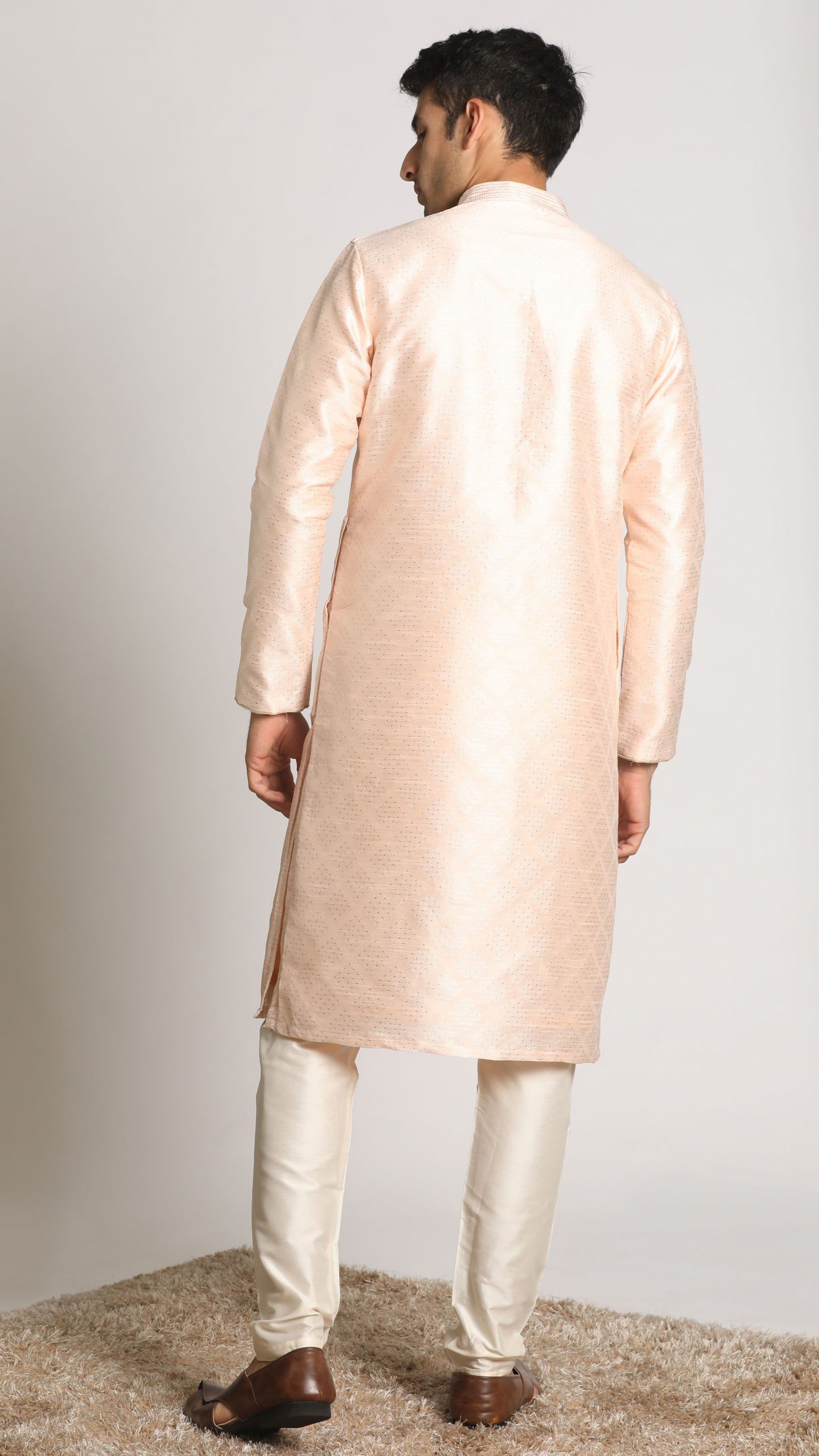 Manyavar Men Pastel Pink Kurta Pajama