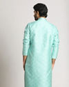 alt message - Manyavar Men Aqua Blue Festive Kurta Pajama image number 2