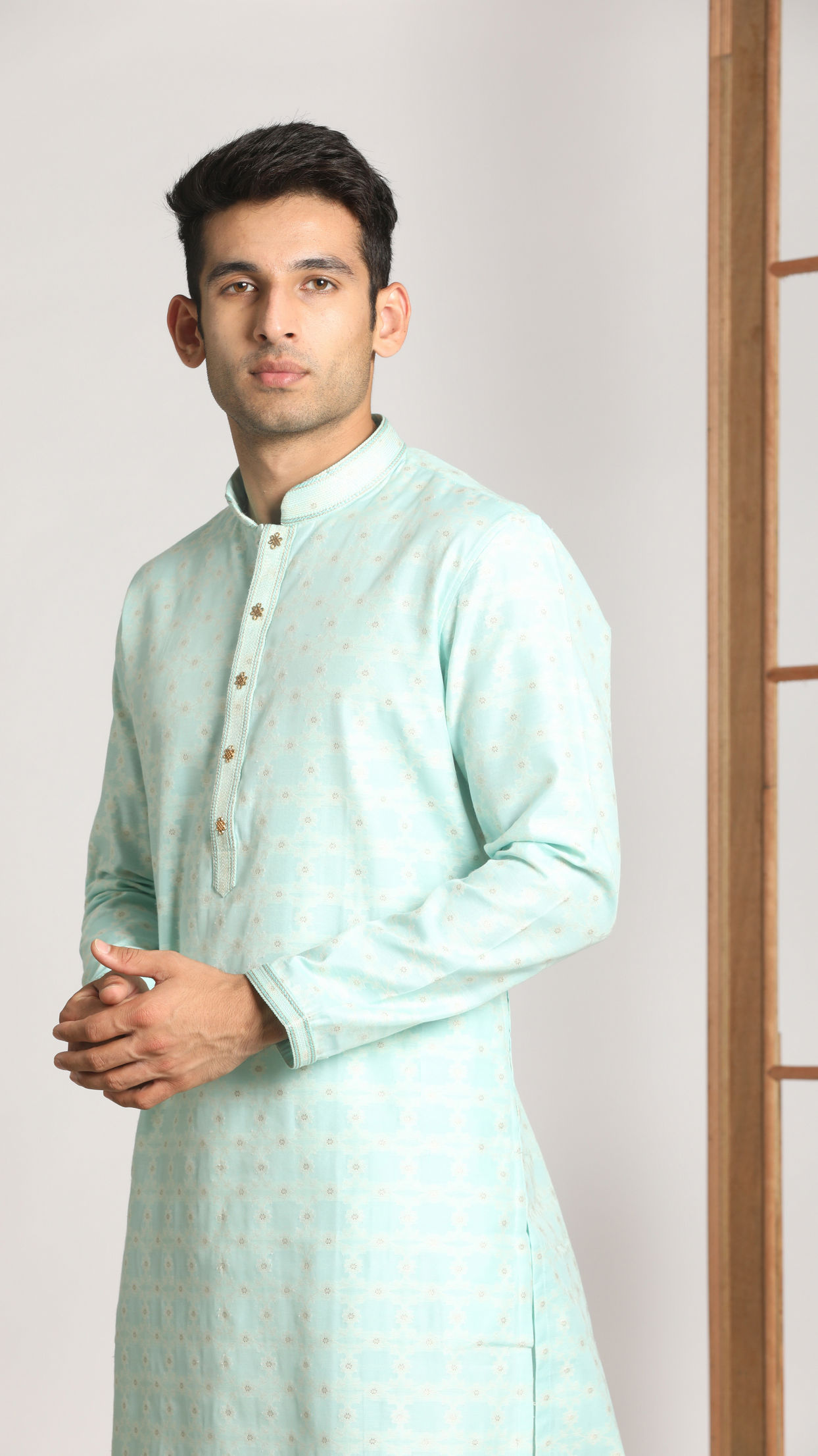 Sky Blue Festive Kurta Pajama image number 0