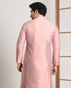 alt message - Manyavar Men Light Pink Festive Kurta Pajama With Embroidery Work image number 2