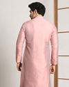 Manyavar Men Light Pink Festive Kurta Pajama With Embroidery Work