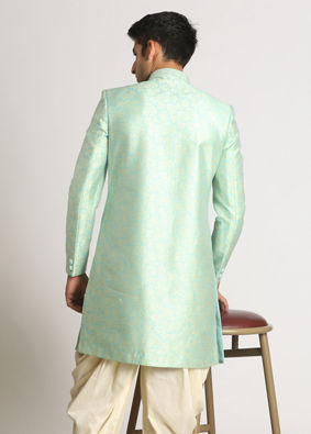 Grandiose Green Indo Western Set image number 2