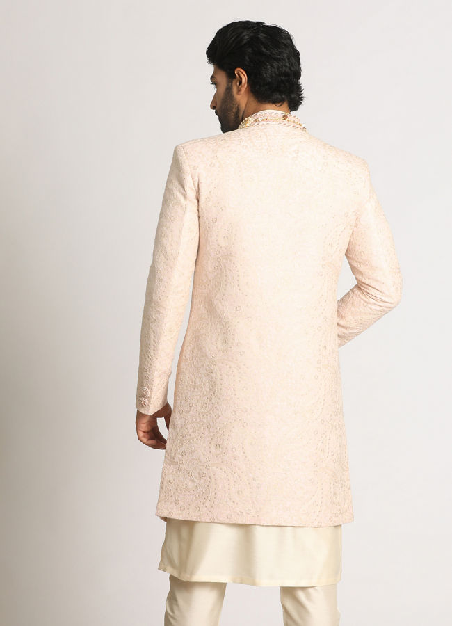Manyavar Men Light Pink Indo Western