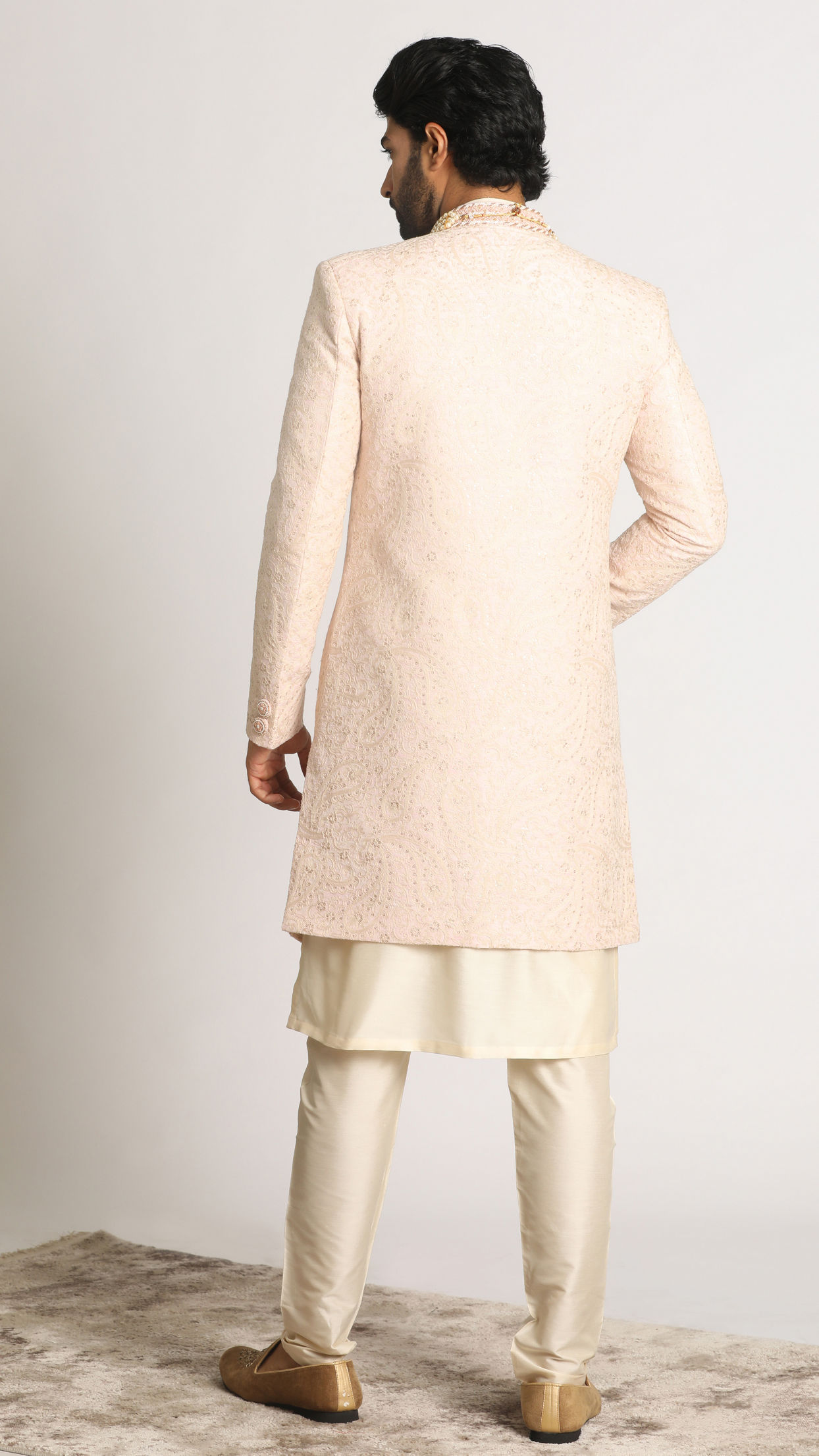 Manyavar Men Light Pink Indo Western