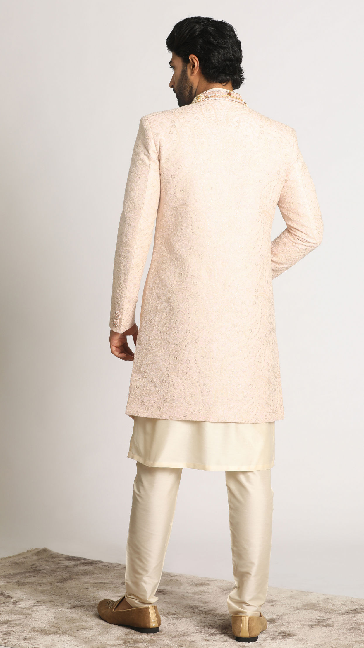 alt message - Manyavar Men Light Pink Indo Western image number 2