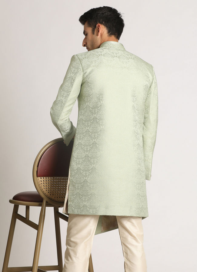 alt message - Manyavar Men Sage Green Indo Western image number 2