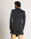 alt message - Manyavar Men Dark Blue Achkan Indo Western image number 2