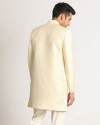 Manyavar Men Opal White Indo Western