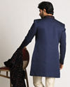 alt message - Manyavar Men Royal Blue Indo Western With Dupatta image number 2