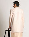 Manyavar Men Pastel Pink Self Design Indo Western