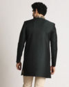 alt message - Manyavar Men Dark Green Indo Western With Dupatta image number 2