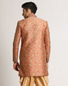 Manyavar Men Rust Pink Embroidered Indo Western