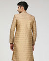 alt message - Manyavar Men Fawn Sherwani With Heavy Embroidery Work image number 2