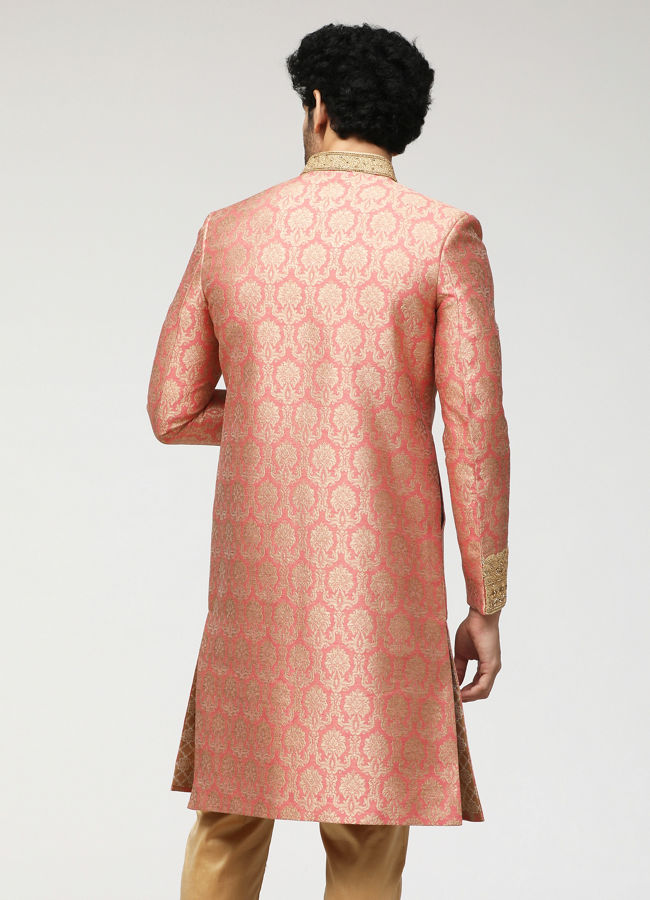 Manyavar Men Gleaming Gajaree Indian Sherwani