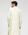 Manyavar Men Pearl White Embroidered Sherwani With Dupatta