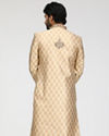 Manyavar Men Embellished Fawn Patterned Sherwani