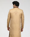 Manyavar Men Beige Jacquard Sherwani Set