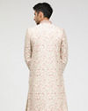Ivory Cream Sherwani with Floral Motifs image number 2