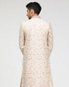 Manyavar Men Ivory Cream Sherwani with Floral Motifs