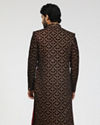 alt message - Manyavar Men Maroon Velvet Embroidered Sherwani image number 2