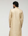Manyavar Men Beige Sherwani With Heavy Embroidery Work
