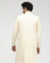 Manyavar Men Pristine White Self Design Sherwani