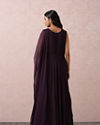 Mohey Women Wine Mirror Gown With Dupatta
