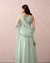 Mohey Women Pista Green Embellished Gown With Dupatta