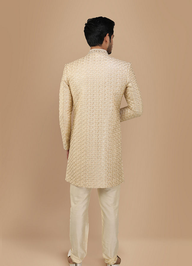 alt message - Manyavar Men Suave Light Colored Indo Western image number 2