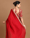 Splendid Dark Red Saree image number 2