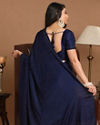 alt message - Mohey Women Blissful Indigo Blue Saree image number 2