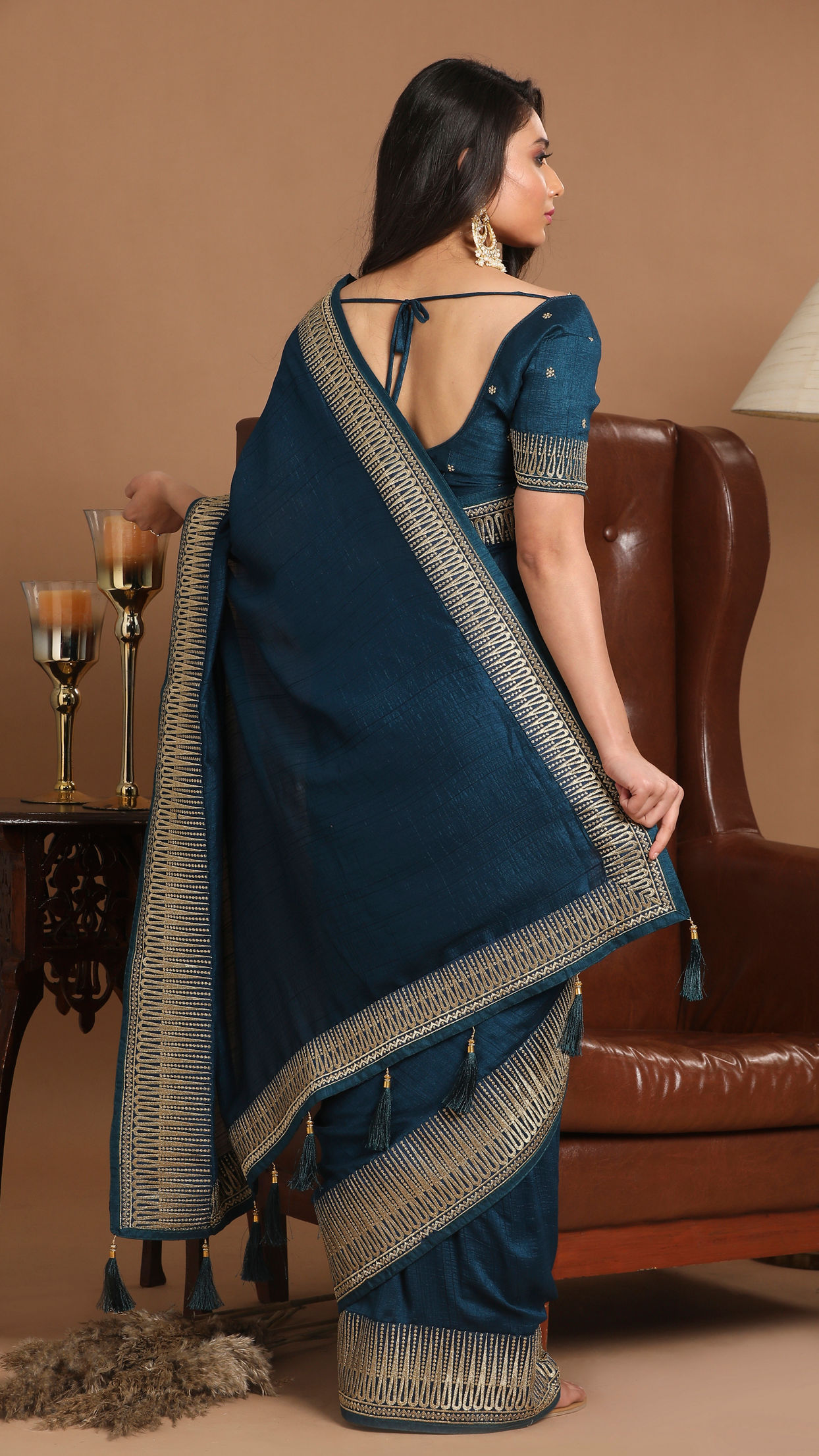 Splendid Blue Saree image number 2