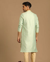Manyavar Men Classy Green Kurta Pajama