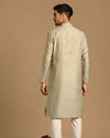 Manyavar Men Smoke Grey Self Design Kurta Set