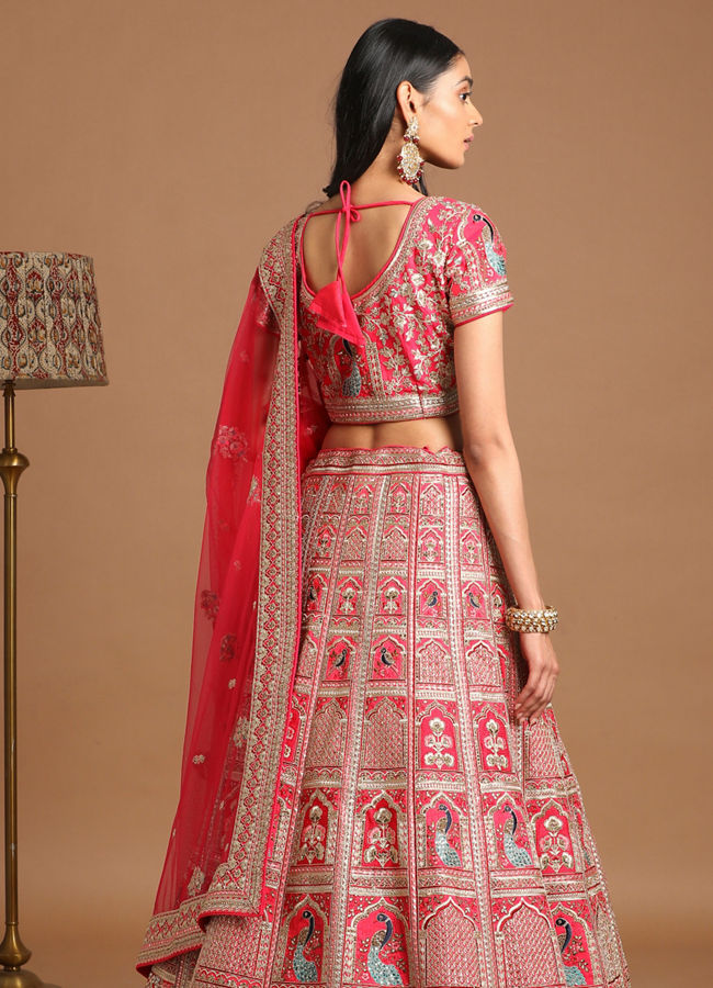 Mohey Women Ravishing Rani Pink Bridal Lehenga