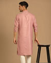 alt message - Manyavar Men Minimalist Pink Kurta Set image number 2