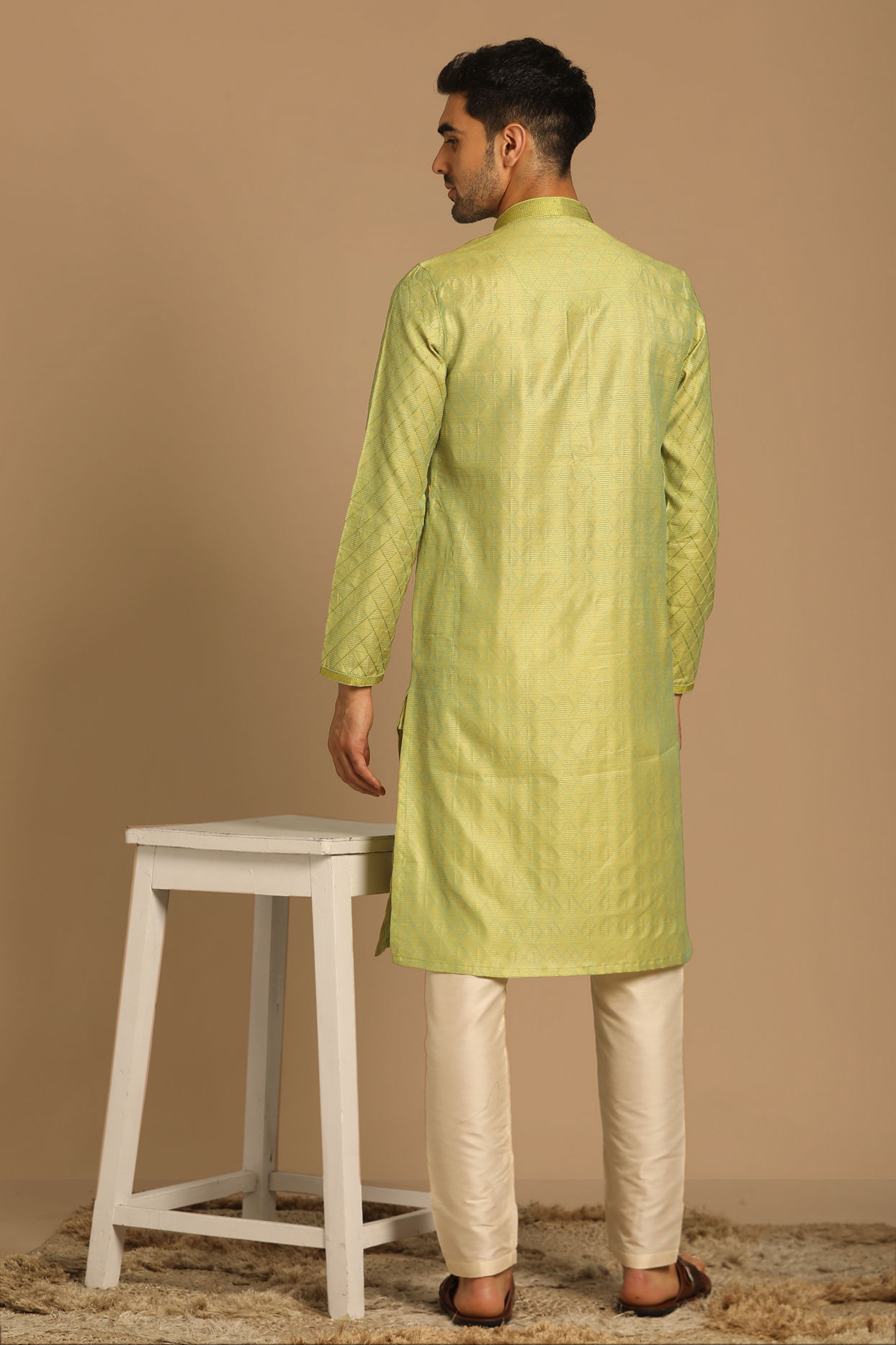 Manyavar Men Classy Green Kurta Set