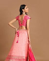 alt message - Mohey Women Elegant Peach Lehenga image number 3