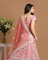 Mohey Women Majestic Pink Bridal Lehenga With Embroidery Work