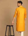 alt message - Manyavar Men Sublime Light Orange Kurta Set image number 1