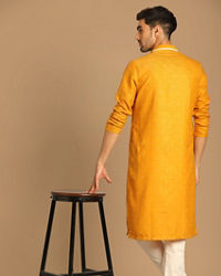 Manyavar Men Sublime Light Orange Kurta Set