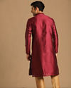 alt message - Manyavar Men Crisp Wine Kurta Pajama image number 2