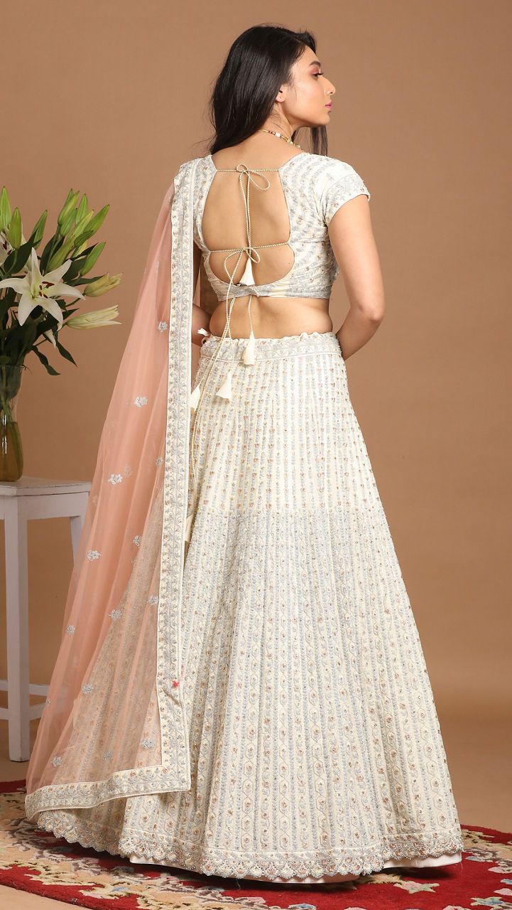 Mohey Women Light Colored Chiffon Lehenga