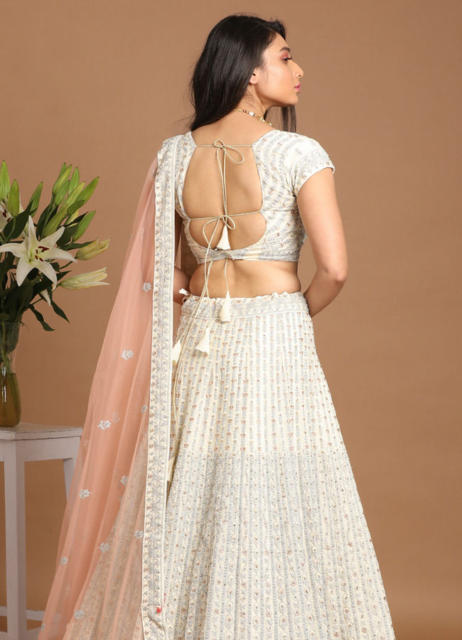 Mohey Women Light Colored Chiffon Lehenga