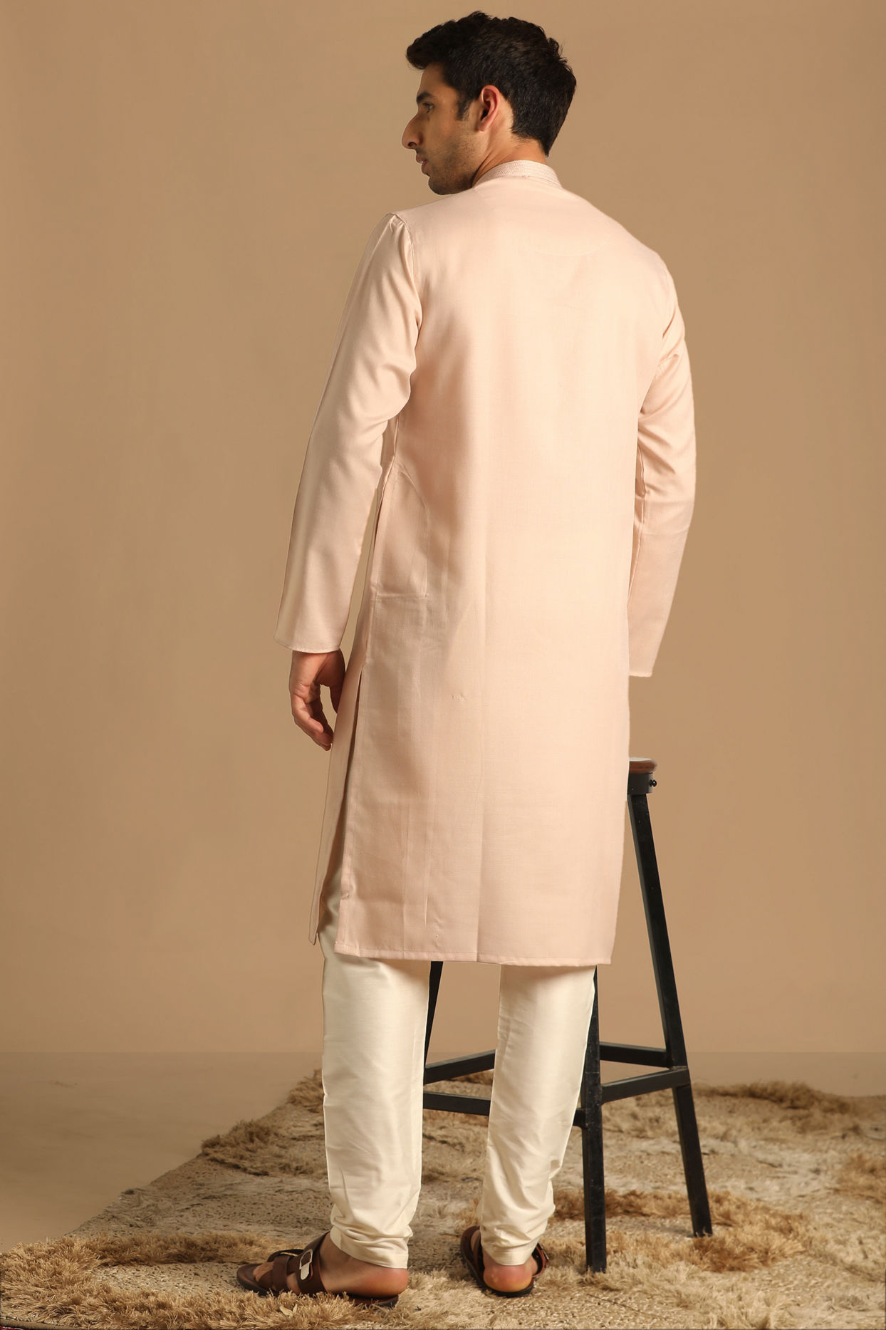 Manyavar Men Self Design Rani Kurta Set