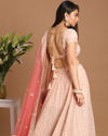 Mohey Women Chiffon Peach Lehenga