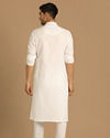 alt message - Manyavar Men Pristine White Kurta Set image number 2